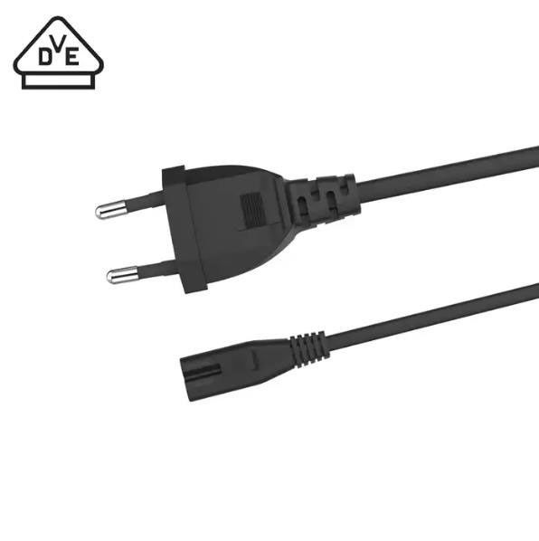 کابل های برق AC انعطاف پذیر اتحادیه اروپا سیم کشی برقی سبک وزن 2 پین