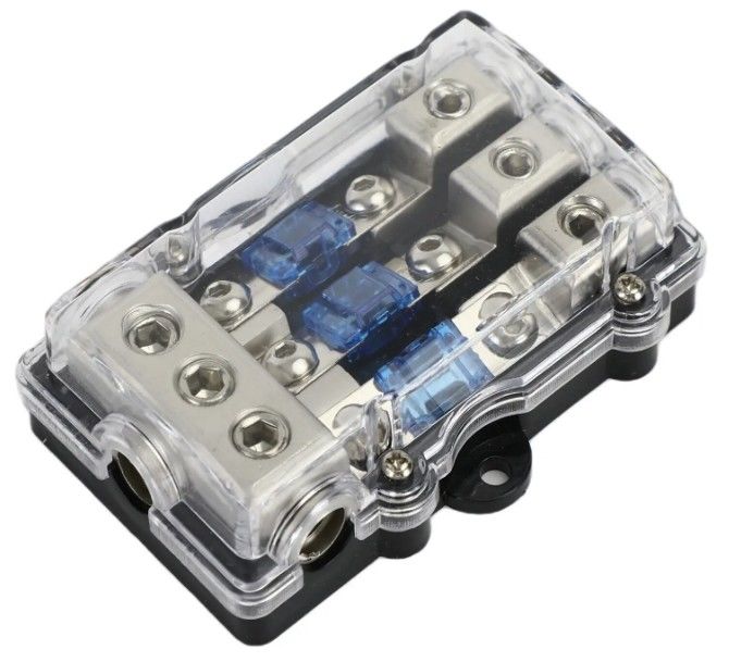3Way Car Mini ANL Blade Fuse Holder Stereo Audio Power Distribution Block 60 Amp فيوز نگهدارنده پنل نصب شده