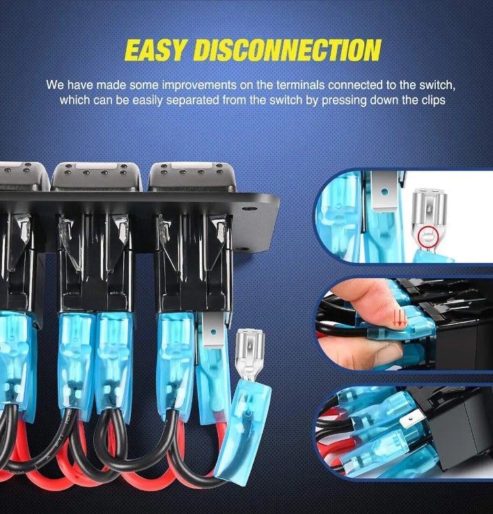 DC12V 24V 3 باند قرمز LED روشنایی Rocker با دو بار 4.8A USB شارژر ولت متر برای ماشین نیروی دریایی کامیون قایق