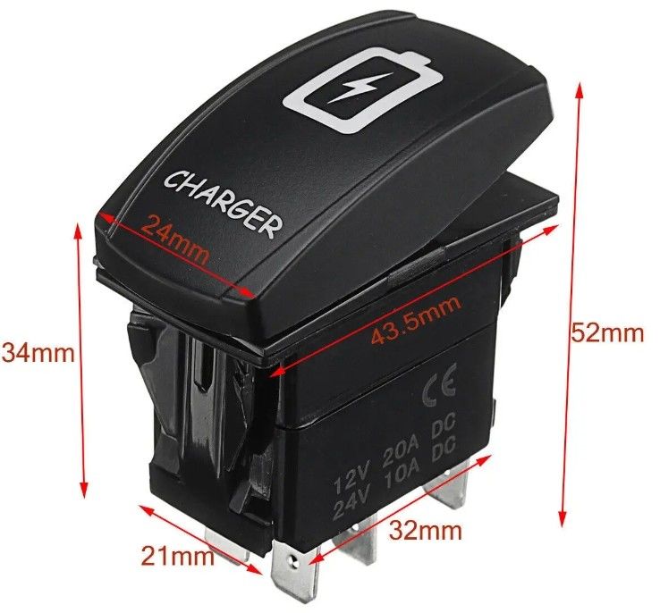 12 ولت 24 ولت Oem نماد سفارشی دریایی LED ضد آب 24 ولت دریایی 4 پین 5 پین Onoffon Rocker Switch
