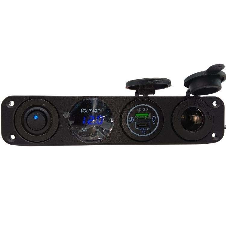 4 در 1 ولت متر اتومبیل دو USB 12 ولت سیگاره ماشین روشن کننده ولتاژ متر با سوئیچ