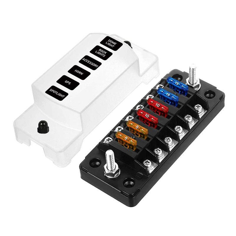 12V-24V DC 6 Way Fuse Block با اتوبوس منفی Atc/Ato باکس های فیوز استاندارد خودرو