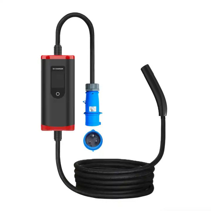 نوع2 تسلا NACS 32A 7Kw ایستگاه شارژ EV شارژر EV قابل حمل با تنظیم صفحه نمایش