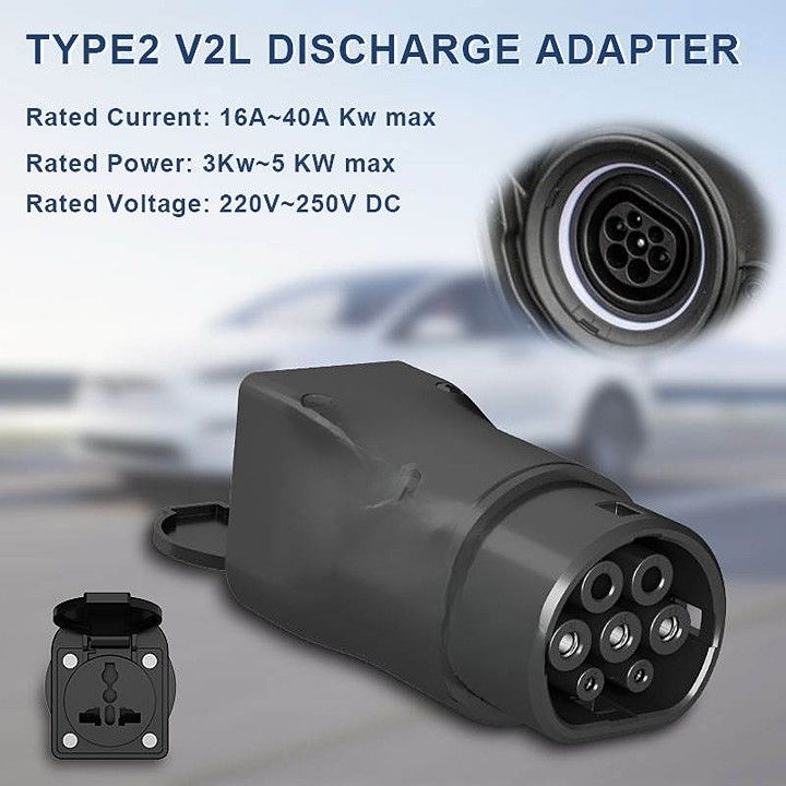 V2l کانکتور Ev تخلیه تخلیه V2l وسیله نقلیه برای بارگذاری نوع 2 V2L آداپتور