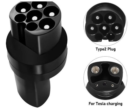 کانکتور شارژر EV Type2 به Tesla Adapter برای Tesla Cars شارژر خودروهای الکتریکی