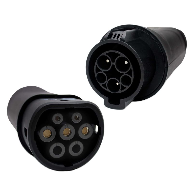 آداپتور EV شارژر EV SAE J1772 نوع 1 به IEC 62196 نوع 2 سازگار با کانکتور شارژ TYPE 1