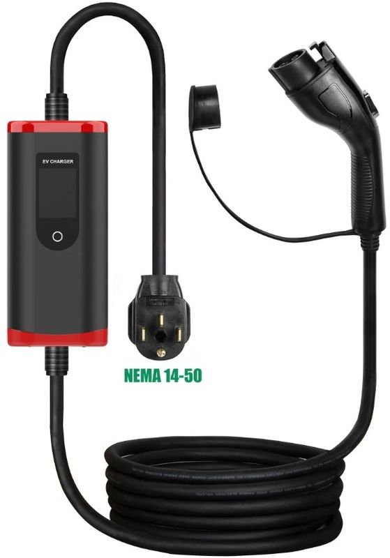 فابریک 8a-32a تنظیم پذیر SAE J1772 TYPE1 شارژر سریع خودروهای الکتریکی شارژر EV قابل حمل
